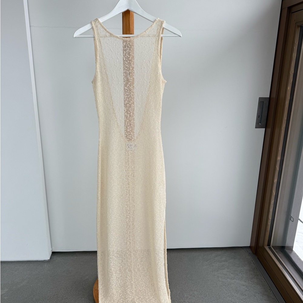 Princess Polly Cream Beaded Backless Maxi Dress